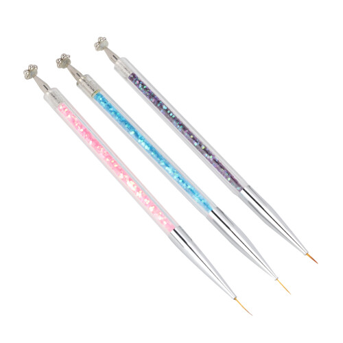 Κιτ νυχιών Lining Pen, διπλό πινέλο νυχιών με ενσωματωμένες πούλιες και εφέ 1