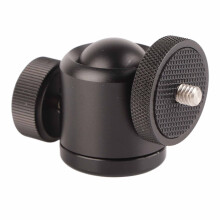 Universal stativkuglehoved til kameramontering, 360 graders drejeligt mini-kuglehoved i aluminiumslegering med hot shoe-adapter, kompatibel med