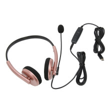 Business-Headset mit verstellbarem Mikrofonarm und leichtem Design für langes Tragen. Kompatibel mit Microsoft Teams, Zoom und Skype.