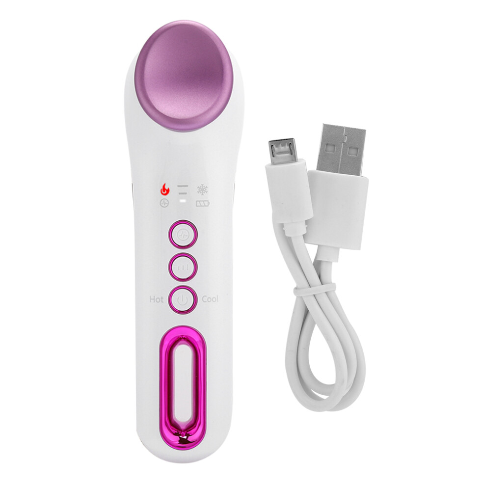 Light Skin Tightening Machine With Heating Cooling Massage, Facial Massager With Sonic Vibration Mode And 4 Colors Therapy For At Home Skin Care And