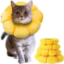 Cat Small Dog Recovery Collar Sunflower Neck Cone After Surgery Adjustable ECollar Wound Healing