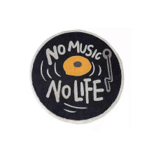 (1pcs, Black) CD Disk Carpet Soft Anti-Slip Floor Mat Washable Polyester Rug for Bedroom Living Room Decor