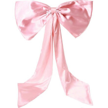 (1pcs, Pink) Satin Bow Party Decorations Kit for Birthdays Weddings Baby Showers Reusable Fade Resistant with Banners Balloons Table Runners