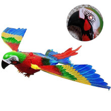 (L, parrot sound) Electric Parrot Toy with Realistic Chirping Sounds Hanging Rope Interactive Play Safe for Kids