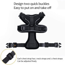 Escape Proof Cat Harness with Leash, Adjustable Nylon, Black