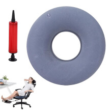 Inflatable Orthopaedic Round Seat Cushion Doughnut Soft For Hemorrhoids And Coccyx Pain With Pump Polyester