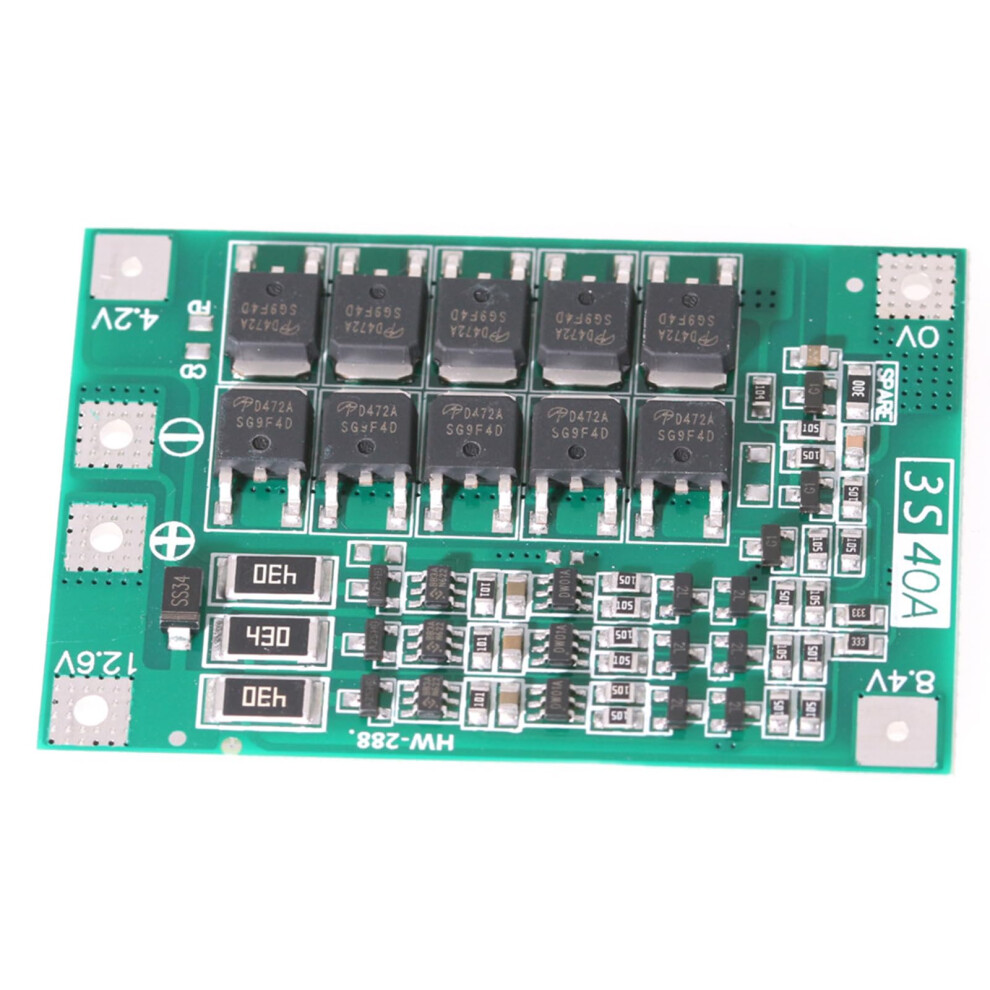 3S 40A Bms 12.6V 18650 Lithium Battery Protection Board With Balance And Overcharge Protection 9094768748770