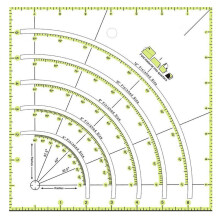 Acrylic Quilting Ruler 8x8 Inch Arcs and Fans Quilt Circle Cutter Ruler With Double Colored Lines Patchwork Sewing Tools