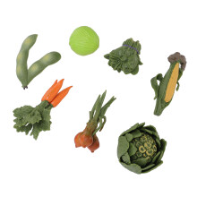7pcs Miniature Vegetable Set PVC Toy – Carrots, Spinach, Edamame for Kids