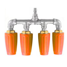 Einfache Installation, 4-Wege-Turbinendüse, rotierender-Orange