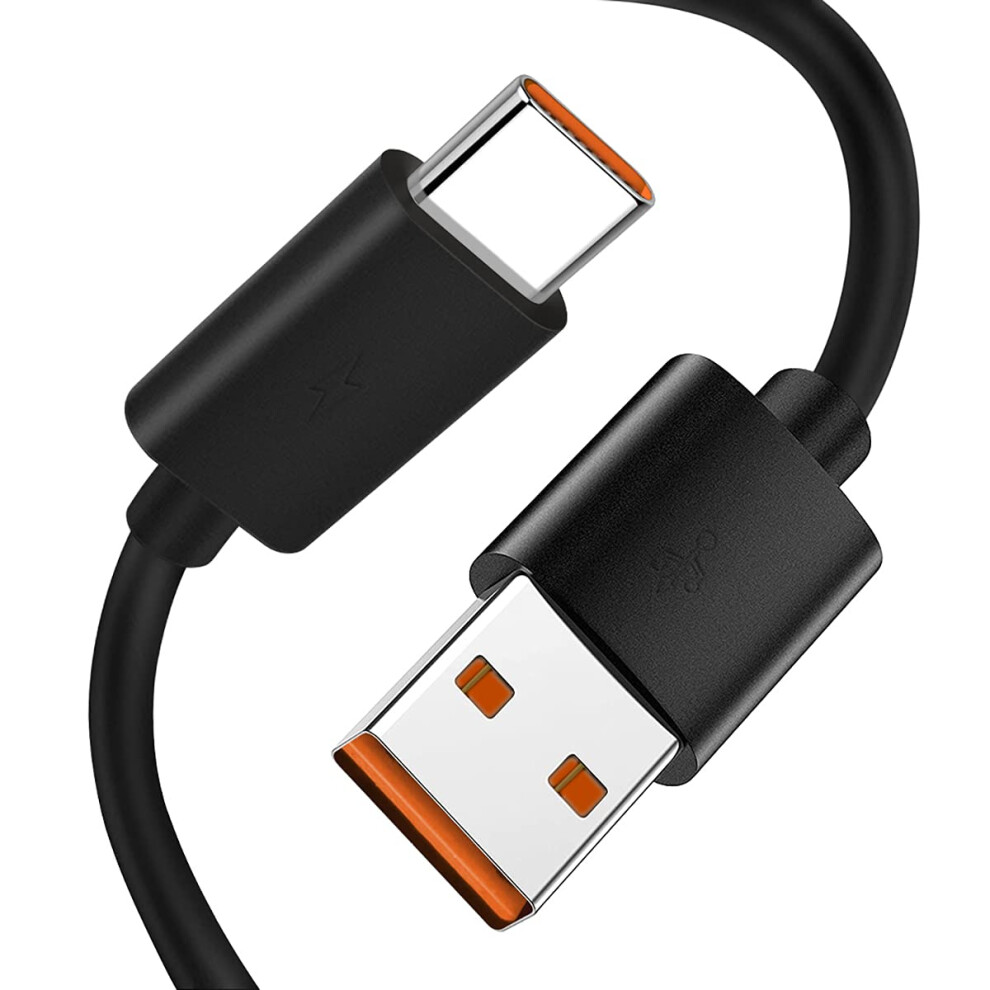 Charger Charging Cable Cord Usbc 3.3 Ft Fast Charge Cable For Bluetooth Speakers And Headphones Earphones Black/Orange 9187378783412