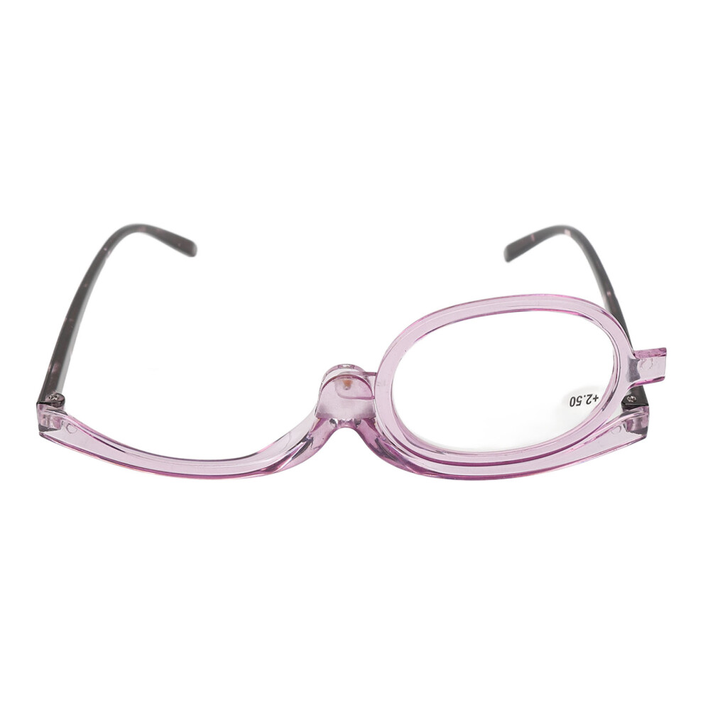Flip-Down Reading Makeup Glasses +2.50 Magnifying Plastic Frame