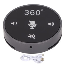 USB Conference Microphone with Smart Noise Suppression, 360 Degree Omnidirectional Mic for Meeting Calls Gaming Voice Chat, Portable Desktop Mic