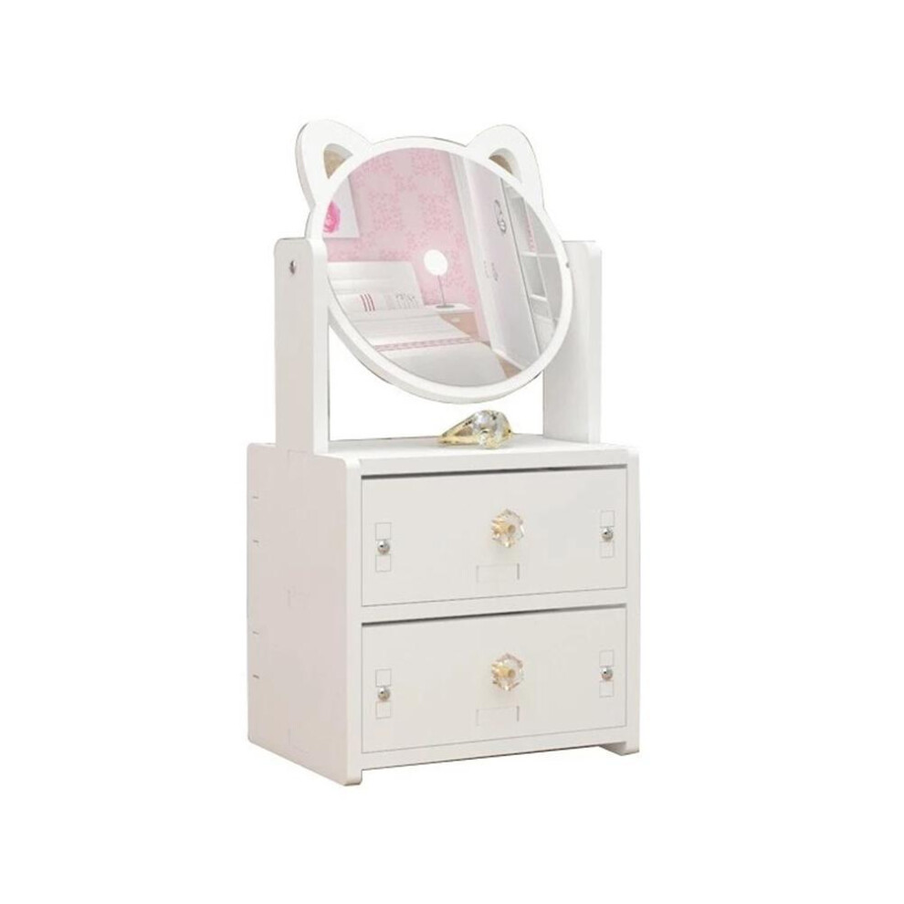 Durable Material Cosmetic Mirror with Innovation, Stylish Vanity Organizer Portable Mirror, Desktop Makeup Mirror with Storage Drawer Clear Reflectio