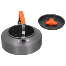 1.1L Aluminum Alloy Outdoor Camping Water Kettle Orange Lightweight