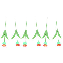 6PCS Red Petals Hummingbird Feeder Stand, 36cm Soft Rubber & Iron