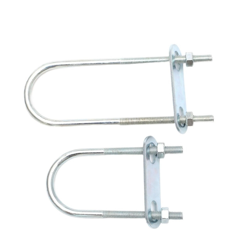 M8x34x150mm Galvanized U Bolt Clamp Set, Heavy Duty Leak Prevention Stainless Steel Silver 9094768750636