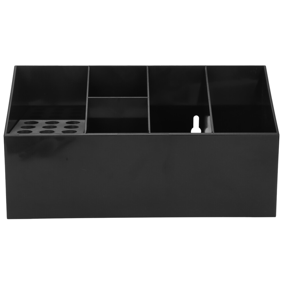 Beauty Organizer With Clear Design Vanity Storage Acrylic Material Makeup Brush Holder Rubber Holes For Scissors Tidy Countertop Non-Slip Bottom