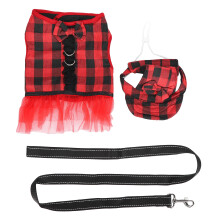 Gorro navideño para perros, gorro ajustable con orejeras, suave y cálido, con estampado de cuadros rojos festivos, ideal para actividades al aire