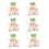Pack of 6 Elegant Flannel Drawstring Bags Easter Theme-Green 1