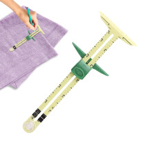 Sewing Sliding Gauge 5In1 Sliding Ruler Sewing Tool For Fabric Quilting, T Gauge Hem Gauge
