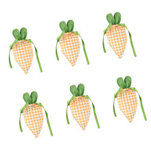 6Pcs Easter Carrot Gift Packaging Bag Drawstring-Citrus gingham