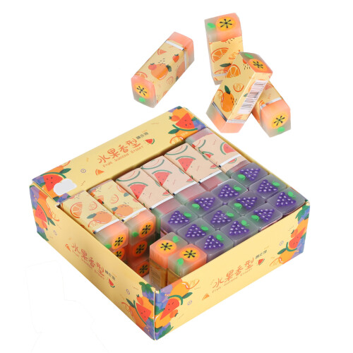 Fragrant Fruit Pattern Eraser Set - 36 Cute Pieces for School & Office Use 2