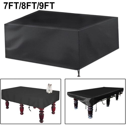Pool Table Cover Waterproof Dust Cover With Storage Bag 8ft Black 1