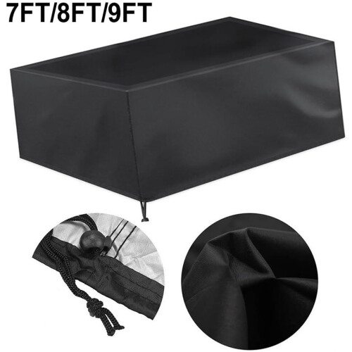 Pool Table Cover Waterproof Dust Cover With Storage Bag 8ft Black 2