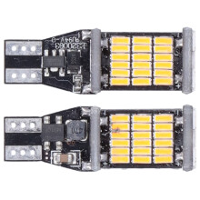 2pcs Car LED Bulb 6W T15 W16W Reversing Parking Light Yellow 14x40mm