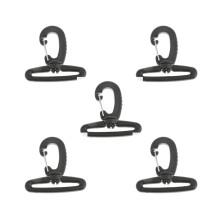 Nylon Swivel Snap Hook Clip 50mm Black 5 Pack Backpack Webbing Buckles