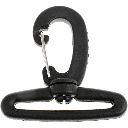 Nylon Swivel Snap Hook Clip 50mm Black 5 Pack Backpack Webbing Buckles 1
