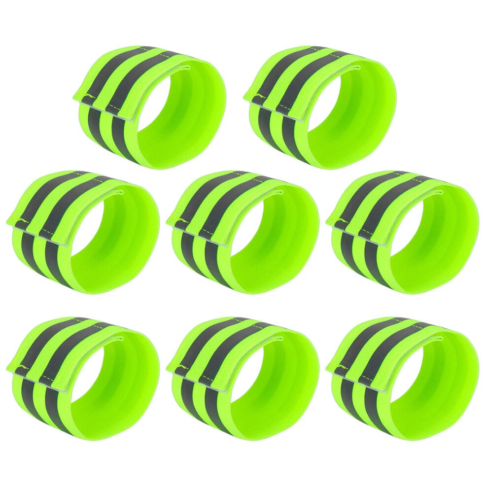 8 Pcs Reflective Wristbands Adjustable Elastic 360 Visibility Safety Bands For Running Cycling Walking 9187378784563