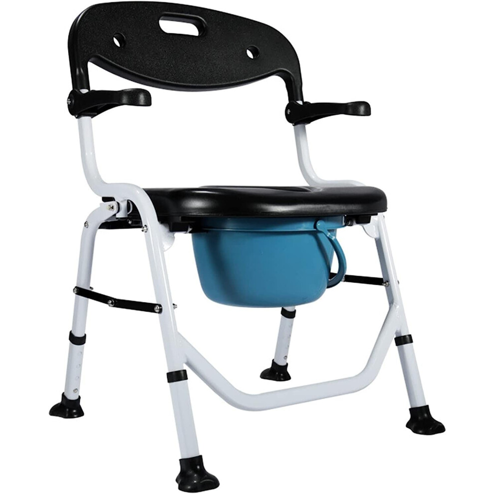 Folding Shower Chair Bedside Commode Chair with Armrests, Height Adjustable Bedside Commode, Adult Chair for Elderly Ref: 7773