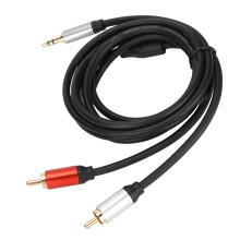 Cabo auxiliar RCA para 3,5 mm de alta qualidade de som, com plugue banhado a ouro, ampla utilização, revestimento durável em PVC, adaptador de