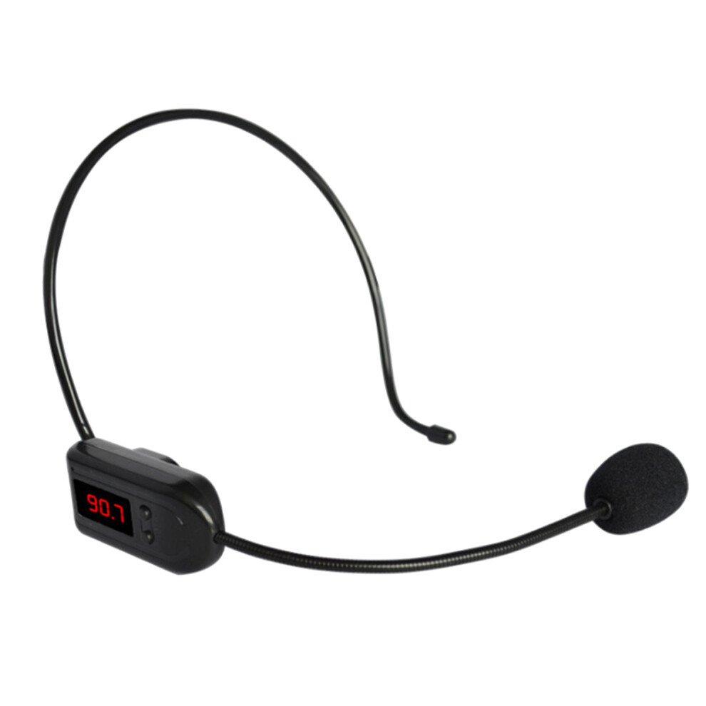 Wireless FM Condenser Microphone Headset, Hands-Free with Rechargeable Battery, FM Transmission System for Voice Amplifier and Audio Devices, Long FM-image-OPC-PQXQM7W-NEW