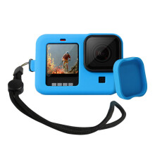 Carcasă din silicon cu curea de mână anti-pierdere, capac de protecție anti-praf pentru camera Hero9Sports