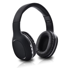 Volume Control Bluetooth Headphones, Hi-fi Stereo Sound Wired Mode Headset for Travel, School, and Office (Black)