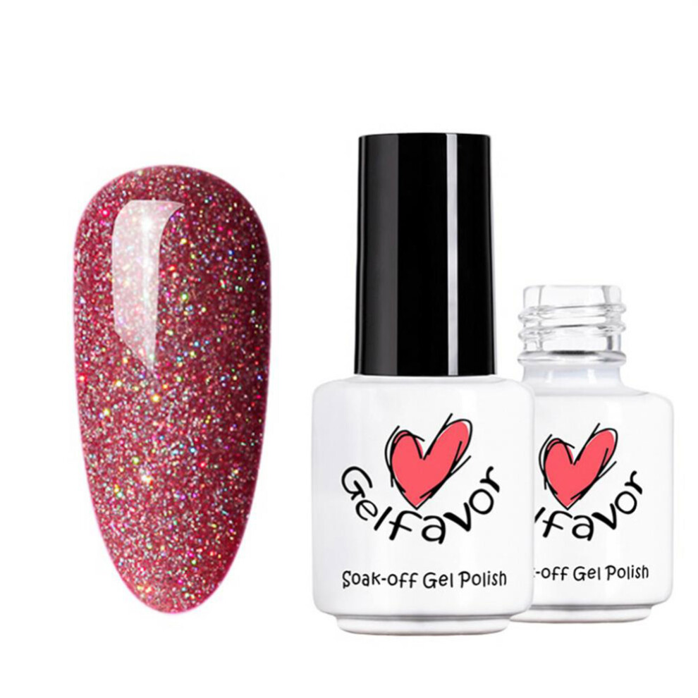 Red Sparkle Shimmer Effect Christmas Glitter Glitter Gel Nail Polish Soak Off Uv Led Nail Art Diy Long Lasting Toxin Free Ingredients For Elegant