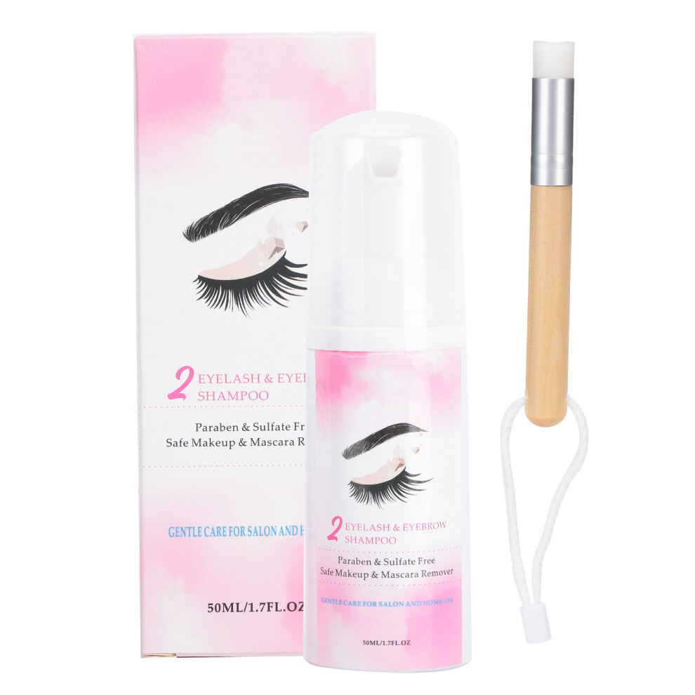 Gentle Lash Shampoo Foaming Cleanser For Sensitive Eyes Natural Formula Eyelash Extension Cleanser With Cleaning Brush For Halloween Parties
