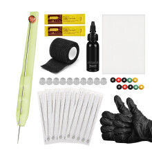 Lightweight And Easy To Carry Tattoo Supplies DIY Tattoo Kit With Reusable Plastic Medical Stainless Steel Tattoo Needles After Sale Service Practice