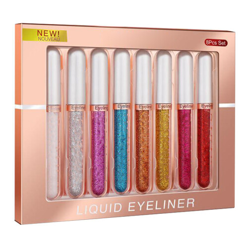 Σετ πολύχρωμων υγρών eyeliner με ματ φινίρισμα, αδιάβροχο, με λάμψη UV, για γυναίκες,