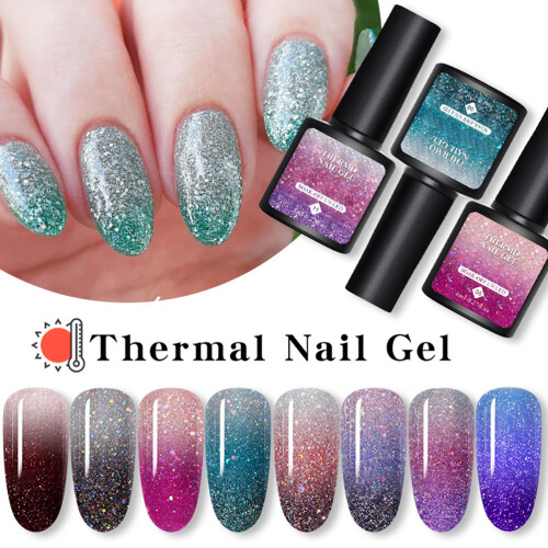 UV Gel Polish με γκλίτερ, ολογραφικές χρωστικές, μακράς διαρκείας, αναπνεύσιμο, μη 2