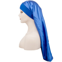 Haarhaube aus Satinseide mit elastischem Bindeband, geräumiges Design, rutschfest, hautfreundliches Material, für lockiges und geflochtenes Haar,