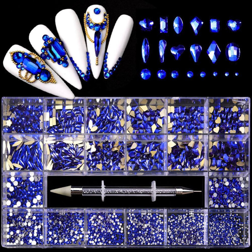 Rhinestone Picker Delicate Packaging Multi Shape AB Coated K9 Glass Rhinestones for Nail Art DIY Projects Stylish Glass Crystals Waterproof 3D Nail