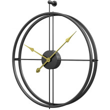 Outdoor Garden Wall Clock, Large Wrought Iron Round Open Face, Retro Outdoor Clock, Indoor/Outdoor Decoration, Silent