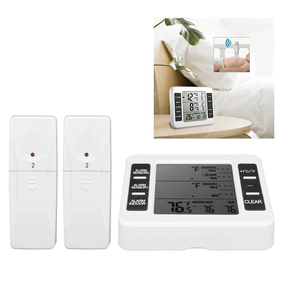 Wireless Refrigerator Thermometer with Audible Alarm, 60C Range