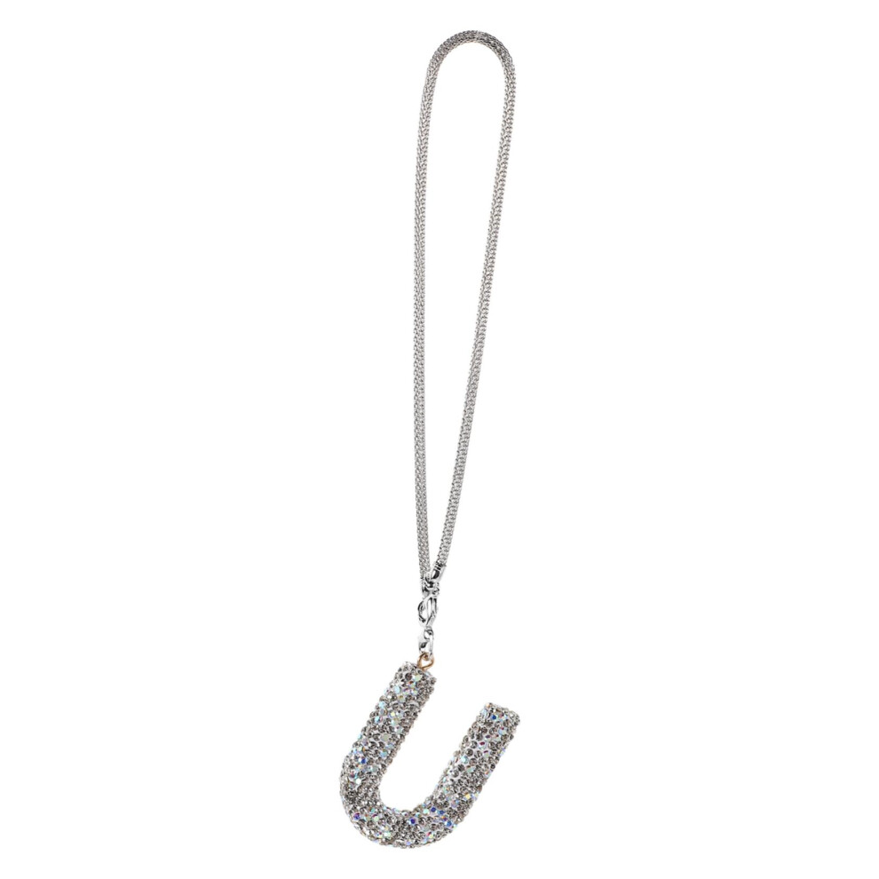 Car Rearview Mirror Pendant With Elegant Letter And Sparkling Rhinestone For Women's Car Interior Decor 9094768752807