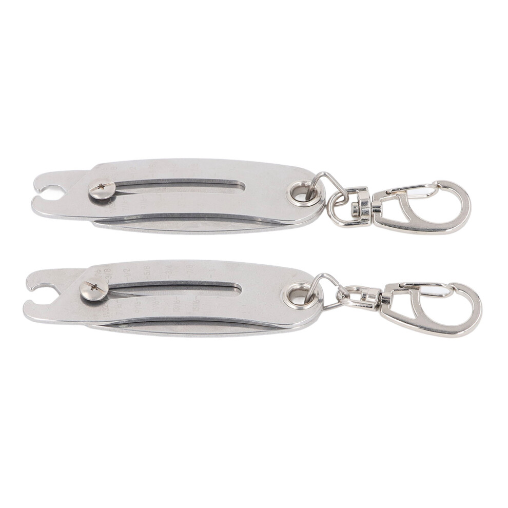 2Pcs Ti Steel Thread Gauge Keychain | Metric & Imperial Units Portable 4661378516331