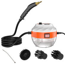 Handheld Pressure Steam Cleaner 1600W Temp 6Speed for Kitchen, Bathroom and Car, Orange